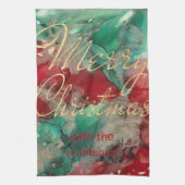 Kitchen Towels Merry kerst Colorful Gold Theedoek (Verticaal)
