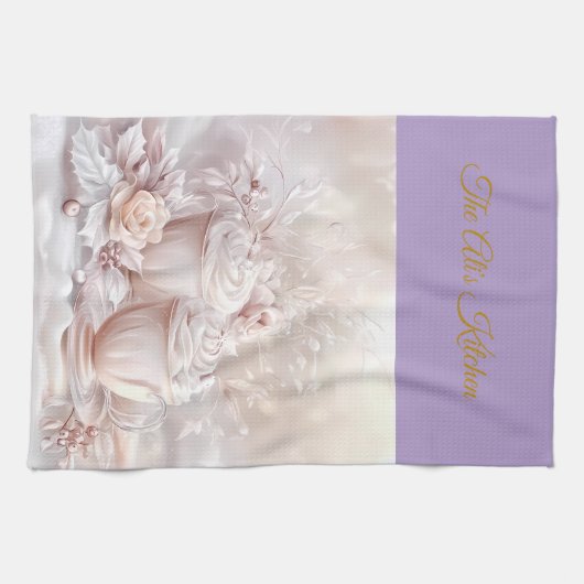 Kitchen Towels-Personalized Victorian Christmas Ki Theedoek (Horizontaal)