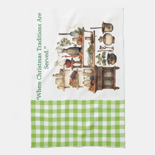 Kitchen Towels-Victorian Christmas Kitchen Towels Theedoek (Verticaal)