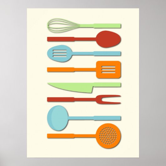 Kitchen Utensil Silhouettes ORBLC II Poster (Voorkant)