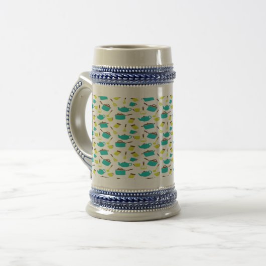 Kitchen Utensils pattern Bierpul (Voorkant links)