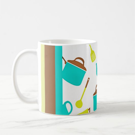 Kitchen Utensils pattern Koffiemok (Links)