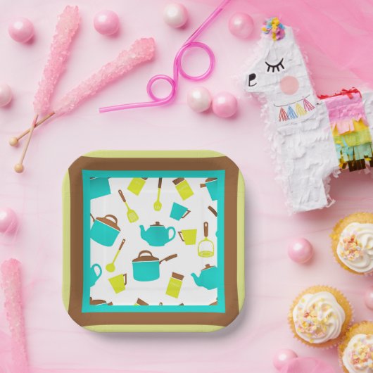 Kitchen Utensils pattern Papieren Bordje (Feest)