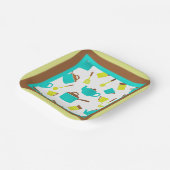 Kitchen Utensils pattern Papieren Bordje (Gebogen)