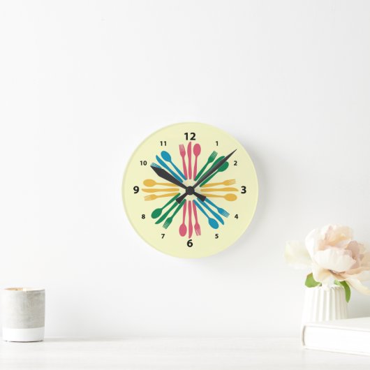 Kitchen Utensils Wall Clock Ronde Klok (Huis)