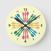 Kitchen Utensils Wall Clock Ronde Klok (Voorkant)