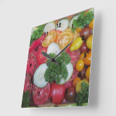 Kitchen Veggie Clock Vierkante Klok (Hoek)
