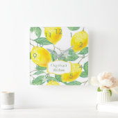 Kitchen wall clock lemons name vierkante klok (Huis)