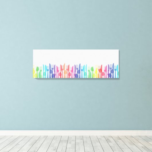 Kitchen Wall Decor 'Cutlery' Canvas Afdruk (Insitu (Houten vloer))