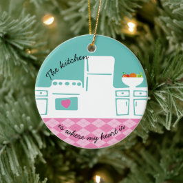 Kitchen where my heart is baker cooking Christmas Keramisch Ornament