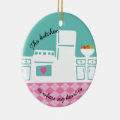 Kitchen where my heart is baker cooking Christmas Keramisch Ornament (Rechts)