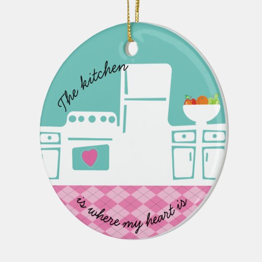 Kitchen where my heart is baker cooking Christmas Keramisch Ornament (Links)