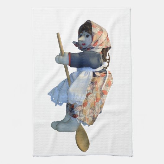 Kitchen Witch Riding Spoon Kitchen Towels Theedoek (Verticaal)
