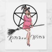 Kitchen Witch Wijn Etiket (Enkel label)