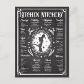 Kitchen Witchery Magic Knowledge Chart Briefkaart (Voorkant)