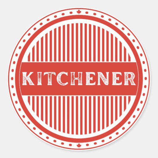 Kitchener City Pride Emblem – Canadian Identity Ronde Sticker (Voorkant)