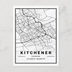 Kitchener Ontario Canada Travel City Map Poster Briefkaart