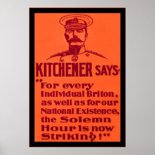 Kitchener zegt ~  Brits WW1-Poster Poster