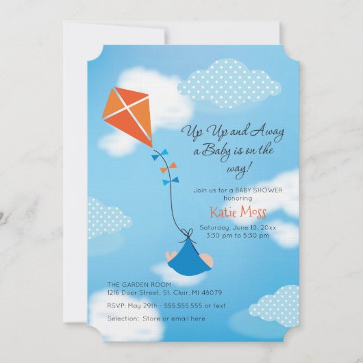 Kite Baby shower Uitnodiging (Voorkant)