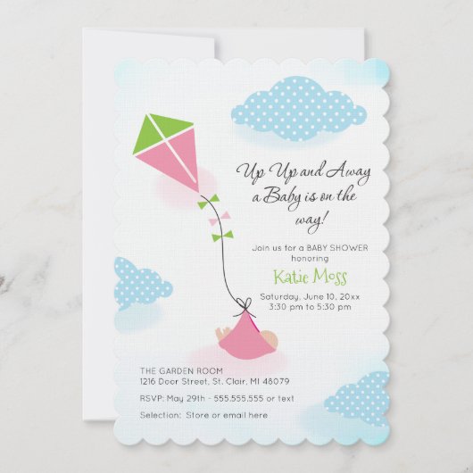 Kite Baby shower Uitnodiging (Voorkant)