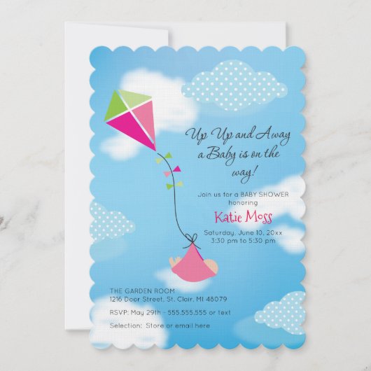 Kite Baby shower Uitnodiging (Voorkant)