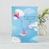 Kite Baby shower Uitnodiging (Staand voorkant)