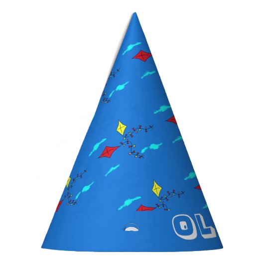 Kite Blue Sky Cloud Pattern Name Birthday Party Feesthoedjes (Links)