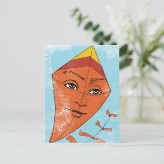 Kite Briefkaart - Fly A Kite Funny Weird (Staand voorkant)