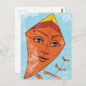 Kite Briefkaart - Fly A Kite Funny Weird (Voorkant / Achterkant)