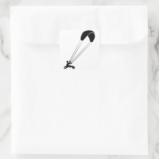 Kite Buggling Vierkante Sticker (Tas)