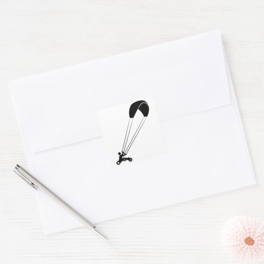 Kite Buggling Vierkante Sticker (Envelop)