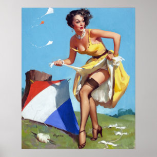 Kite en pop omhoog poster