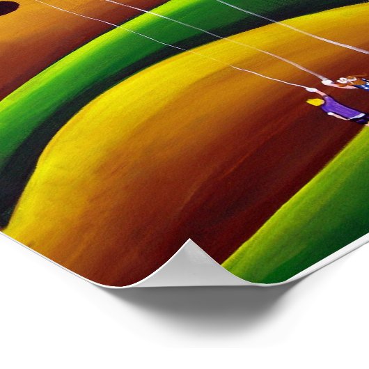 Kite Flyers Folk Art Whimsical Canvas Print (Hoek)