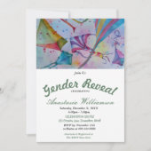 KITE FLYING BABY GENDER REVEAL ARTITY INVITATION KAART (Voorkant)