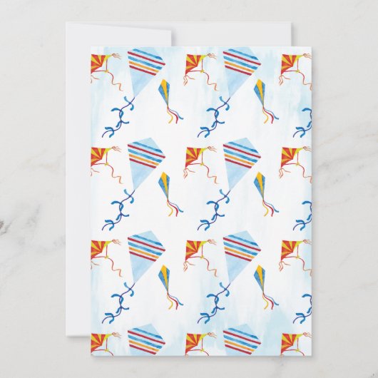 Kite Flying Birthday Uitnodiging (Achterkant)