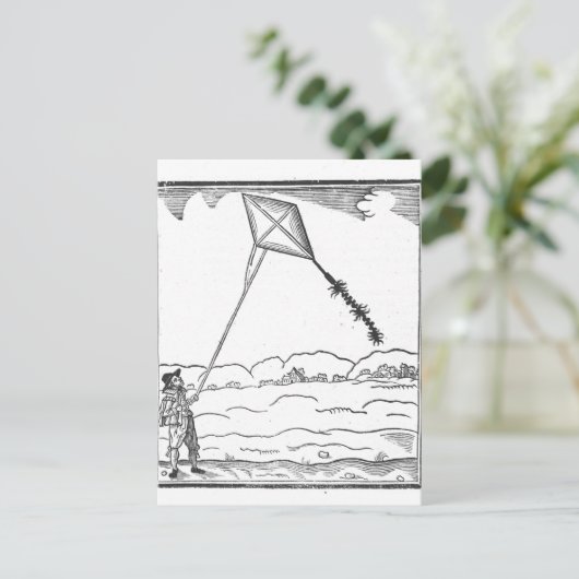 Kite Flying Briefkaart (Staand voorkant)