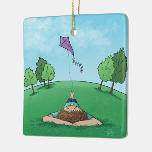 Kite Flying Ceramic Ornament (Links)