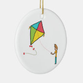 Kite Flying Keramisch Ornament (Rechts)