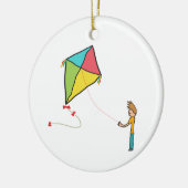 Kite Flying Keramisch Ornament (Links)