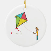 Kite Flying Keramisch Ornament (Achterkant)