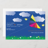 Kite Flying - Kinderuitnodigingen - 4 Kaart (Voorkant / Achterkant)