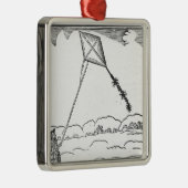 Kite Flying Metalen Ornament (Rechts)