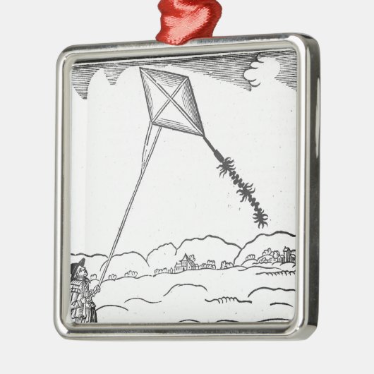 Kite Flying Metalen Ornament (Links)