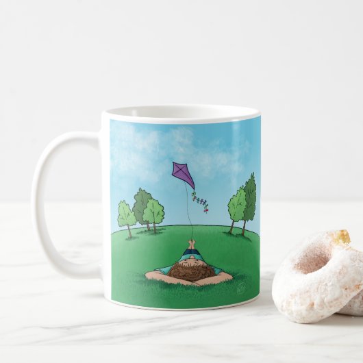 Kite Flying ontwerp Koffie Mok (Met donut)