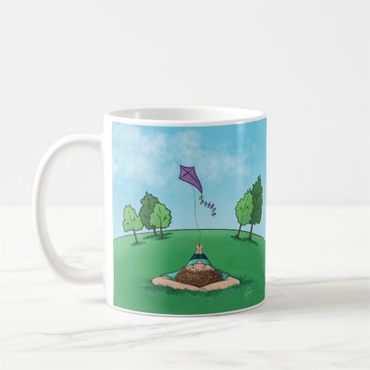 Kite Flying ontwerp Koffie Mok (Links)