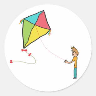 Kite Flying Ronde Sticker