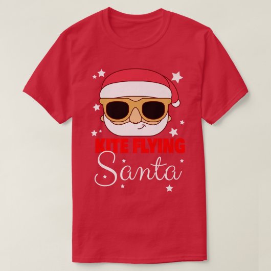 Kite Flying Santa Claus kerstfeestdag Kite Fly T-shirt (Design voorkant)