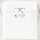 Kite Flying Vierkante Sticker (Tas)