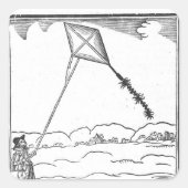 Kite Flying Vierkante Sticker (Voorkant)
