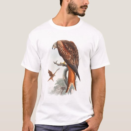 Kite Glead Hawk John Gould Birds of Great Britain T-shirt (Voorkant)